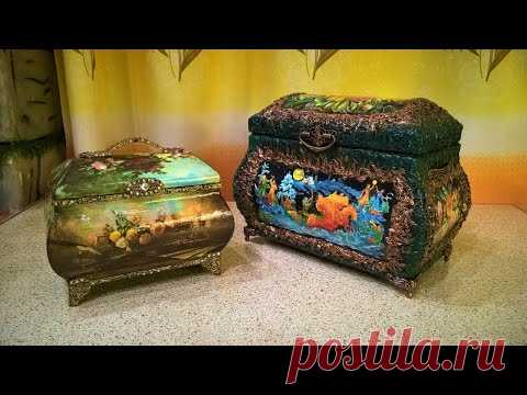 Шкатулка, ларец из картона своими руками 3 часть. Декор шкатулки.