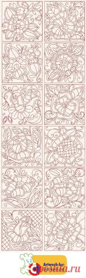 Victorian Redwork Roses...What a nice collection of rose patterns!..  |  Pinterest • Всемирный каталог идей
