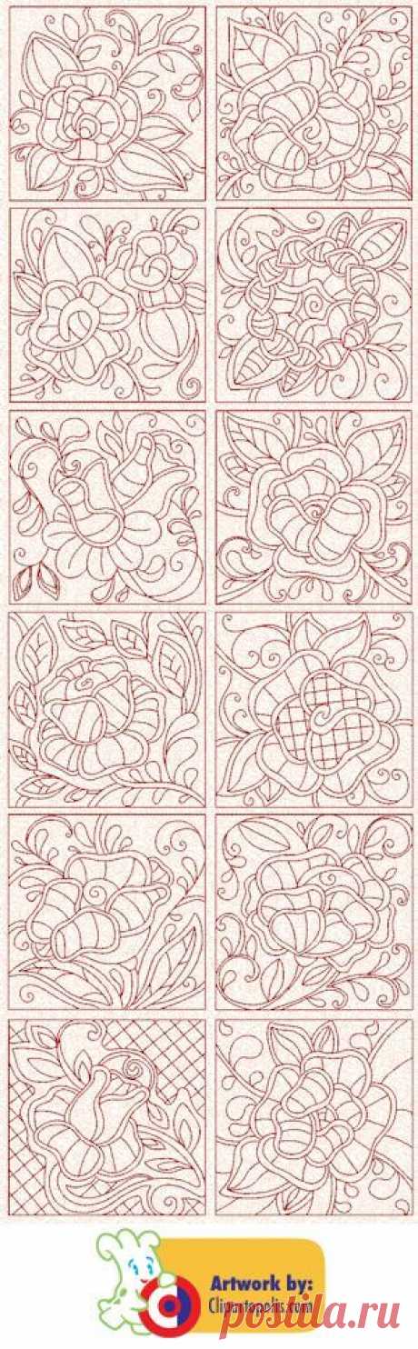 Victorian Redwork Roses...What a nice collection of rose patterns!..  |  Pinterest • Всемирный каталог идей