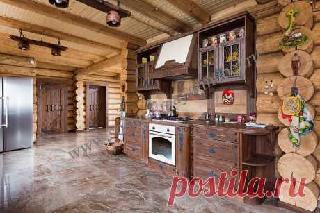 Кухня под старину из массива дерева – купить кухню в Москве