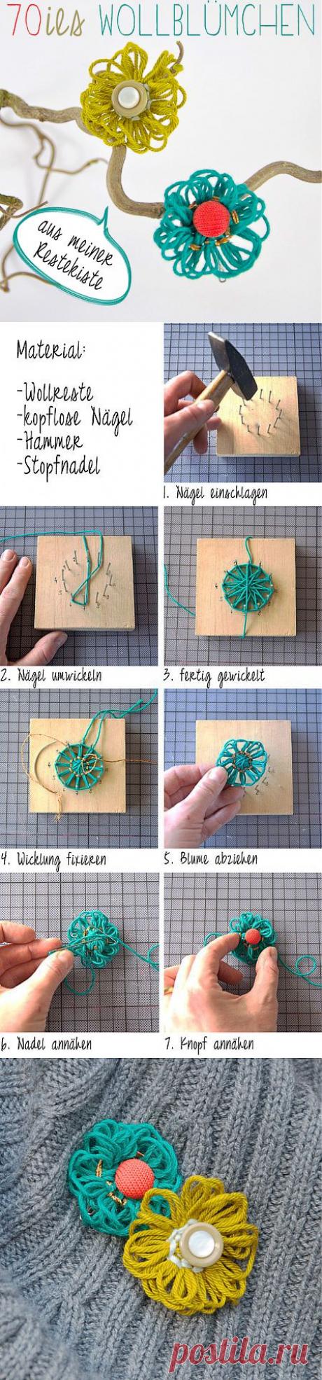 Шерсть цветы в стиле ретро