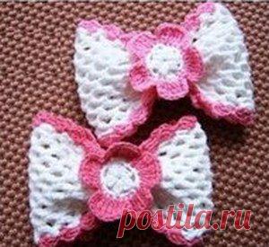 Бантик вязаный крючком. Вязание бантиков крючком схемы | Домоводство для всей семьи