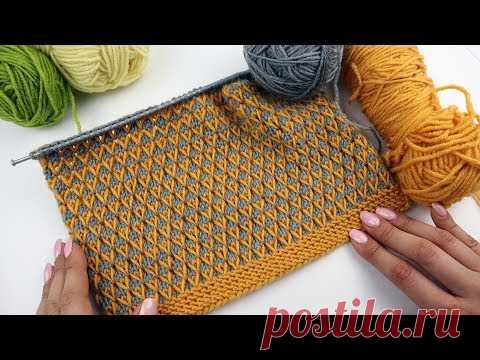 Двухцветные узоры ,,Ежевика,,. Вязание спицами - YouTube
