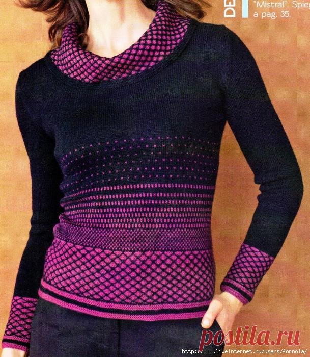 Пуловер с жаккардом