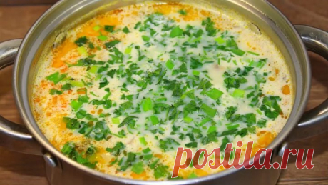 Быстрый и вкусный суп из шампиньонов с плавленным сыром!