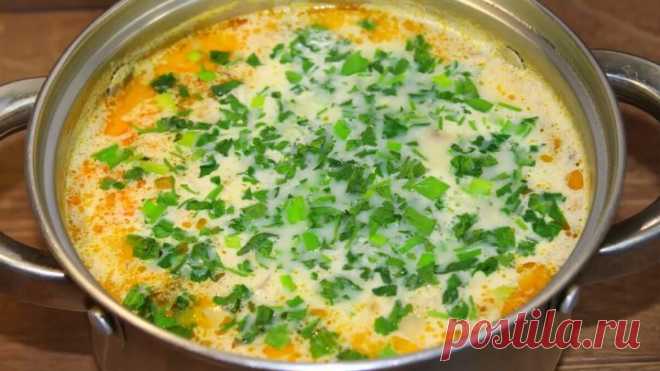 Быстрый и вкусный суп из шампиньонов с плавленным сыром!