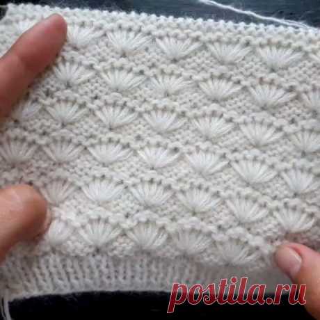 ​Красивый и необычный узор "Парашютики" спицами