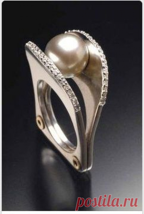 (42) Robert Wan, ring Desert Rose Tahitian pearl peacok orange reflection with 270 diamonds on yellow gold | Anelli | Роза Пустыни, Жемчуг и Таитянский …