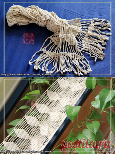 ПРОСТОЙ, НО ОЧЕНЬ СТИЛЬНЫЙ ШАРФИК КРЮЧКОМ (КИТАЙ).