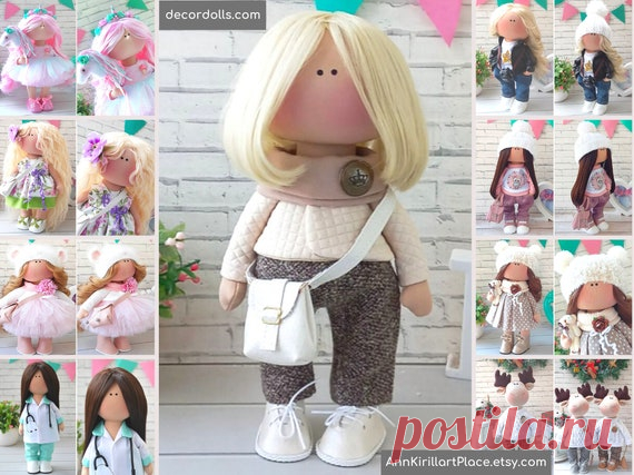 Fabric Tilda Doll Handmade Interior Decor Love Doll Doll for | Etsy Hello dear visitors!  This is handmade cloth doll created by Master Olga S. (Karaganda, Kazakhstan). All dolls stated on the photo are mady by artist Olga. You can find them in our shop searching by artist name.  Doll is 25 cm (9.8 inch) tall and made of only quality materials.  Such dolls and toys
