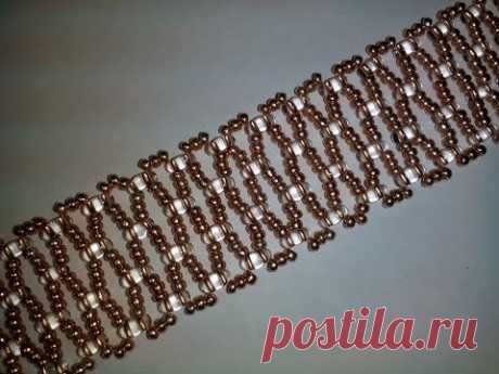 Браслет из бисера и твина. МК. Tutorial: beaded bracelet - YouTube