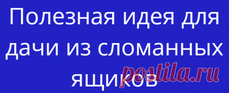 Полезная идея для дачи из сломанных ящиков
У кажого садовода на даче имеются сломанные пластиковые ящики. Их можно легко...
Читай дальше на сайте. Жми подробнее ➡