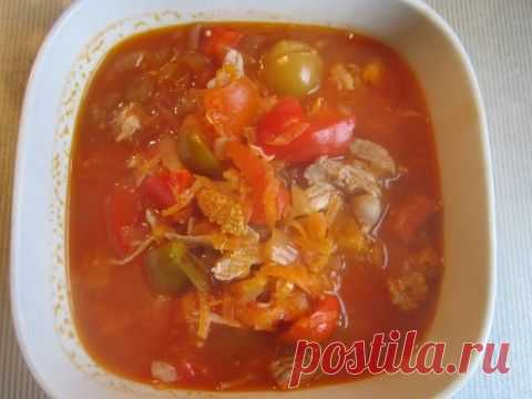 Мясной суп с лечо | Четыре вкуса