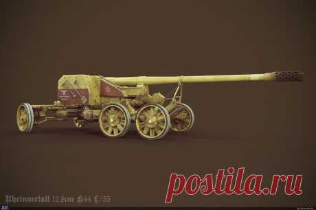 Противотанковая пушка - Rheinmetall 12.8cm K44 L/55 — Компьютерная графика и анимация — Render.ru