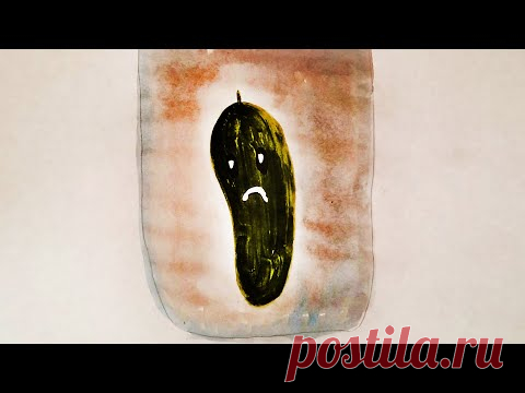 Как нарисовать грустный огурчик