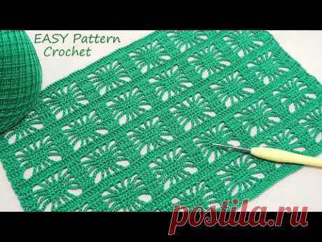 Ажурный УЗОР крючком ПРОСТОЕ ВЯЗАНИЕ для начинающих  EASY Pattern Crochet for beginners