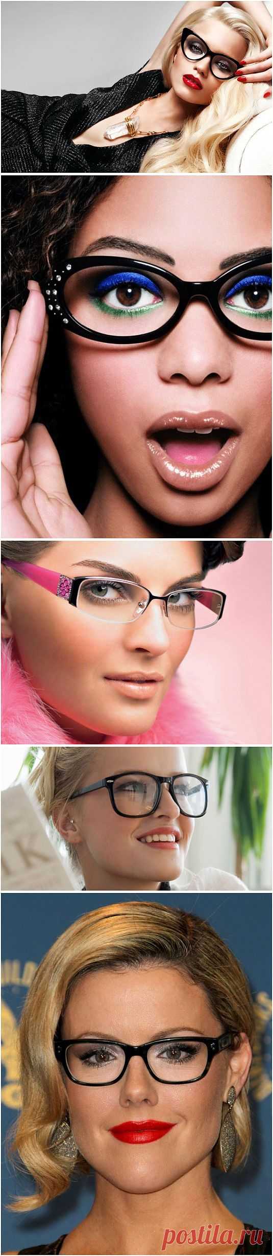 Секреты совместимости макияжа с очками / Все для женщины