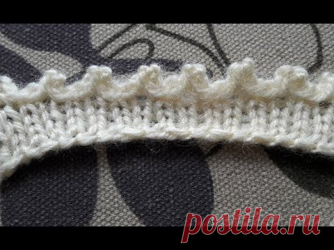 Оригинальное закрытие петель спицами с пико.  Picot Bind Off Method