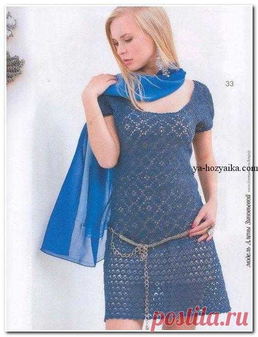 Платье крючком описание. Ажурное летнее платье с описанием