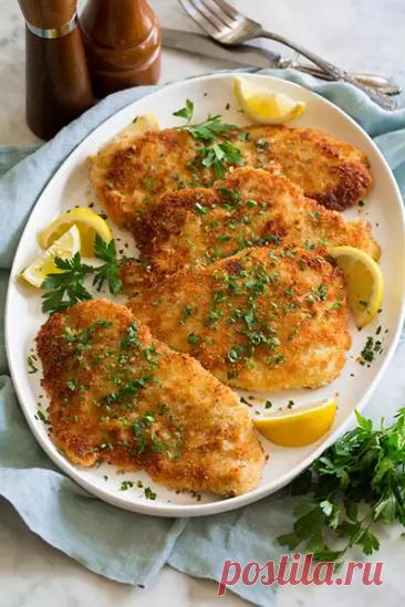 Жареный куриный шницель на сковороде – пошаговый фото рецепт