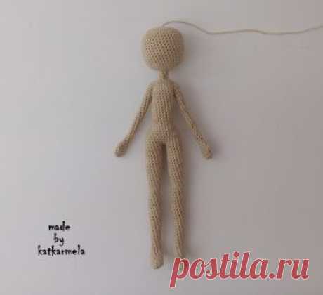 Схема с описанием вязания каркасной куклы крючком ростом 15 см - Katkarmela: игрушки амигуруми крючком Бесплатная схема с описанием вязания каркасной куклы крючком из хлопковых ниток на проволочном каркасе. Авторская схема с фото и видео от Katkarmela.