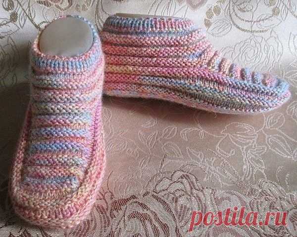 Тапочки спицами