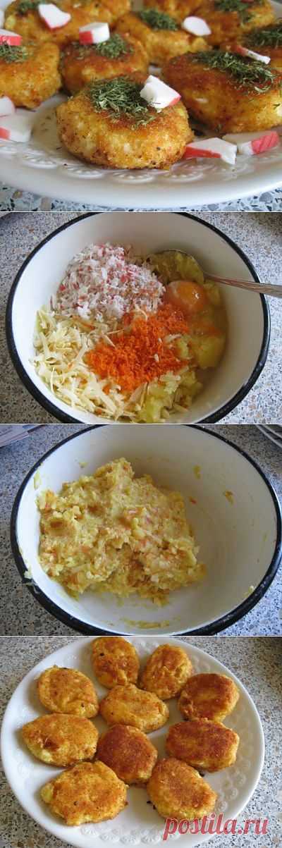 Картофельные котлеты с крабовыми палочками : Вторые блюда