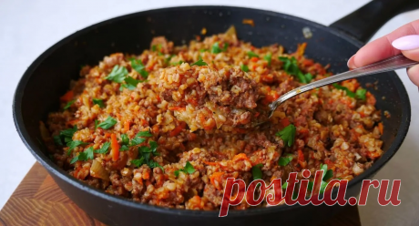Гречка по-купечески (гречка с мясным фаршем) Гречка по-купечески (гречка с мясным фаршем) - идеальное блюдо к обеду или на ужин. Вам понадобится сковорода и совсем немного времени. Гречка получится вкусной и...