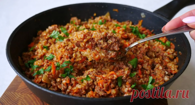 Гречка по-купечески (гречка с мясным фаршем) Гречка по-купечески (гречка с мясным фаршем) - идеальное блюдо к обеду или на ужин. Вам понадобится сковорода и совсем немного времени. Гречка получится вкусной и...