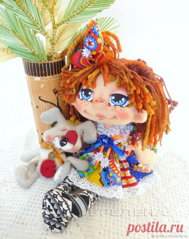 Купить Текстильная кукла Василиска и Дружок.Интерьерная авторская кукла в интернет магазине на Ярмарке Мастеров
