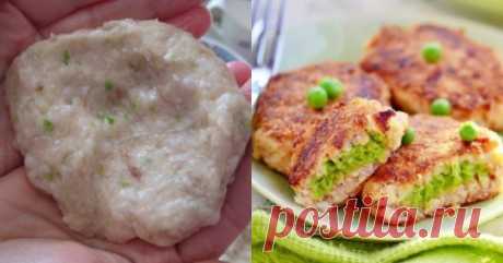 Рыбные зразы с зеленым горошком