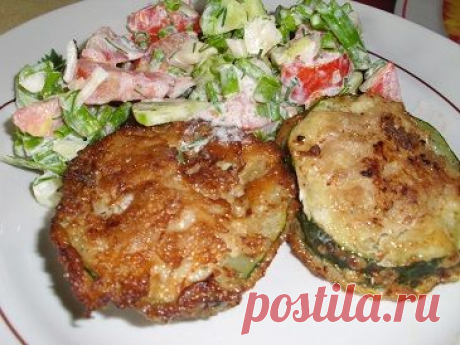 Кабачки с фаршем в кляре, готовим с любовью