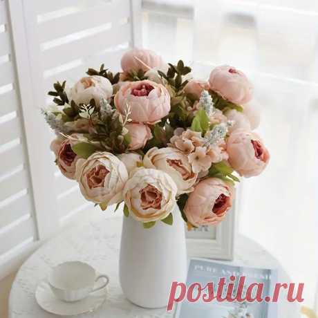 1 шт. Искусственный букет пионов с листьями и ягодами - Temu Moldova