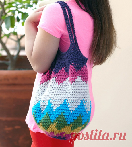 Полосатая сумка. Bright striped bag