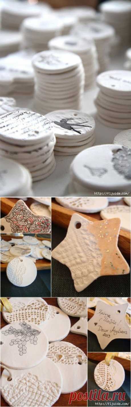 Лепим елочные украшения из самодельной массы !.