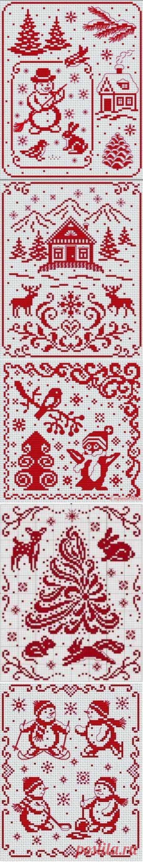 Вышивка - новогодние схемы