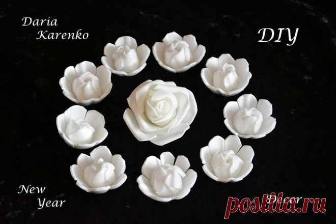 DIY Цветы для новогоднего декора. Отличная идея! Мастер класс