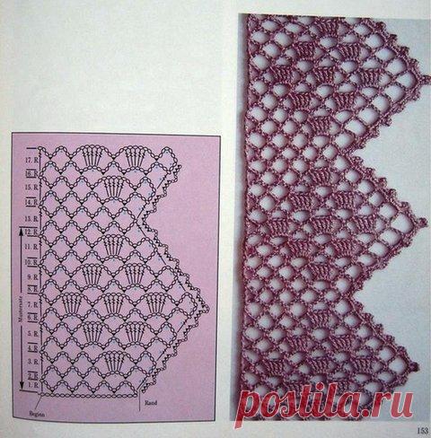 Очень красивая кайма крючком + схемы