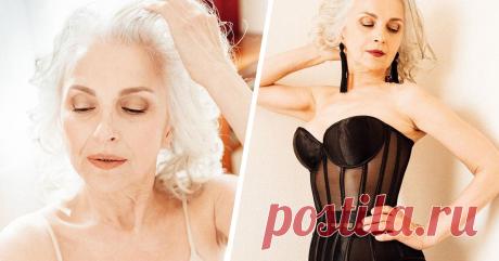 61-летняя модель из России разделась для рекламы нижнего белья. Зрелая красота.