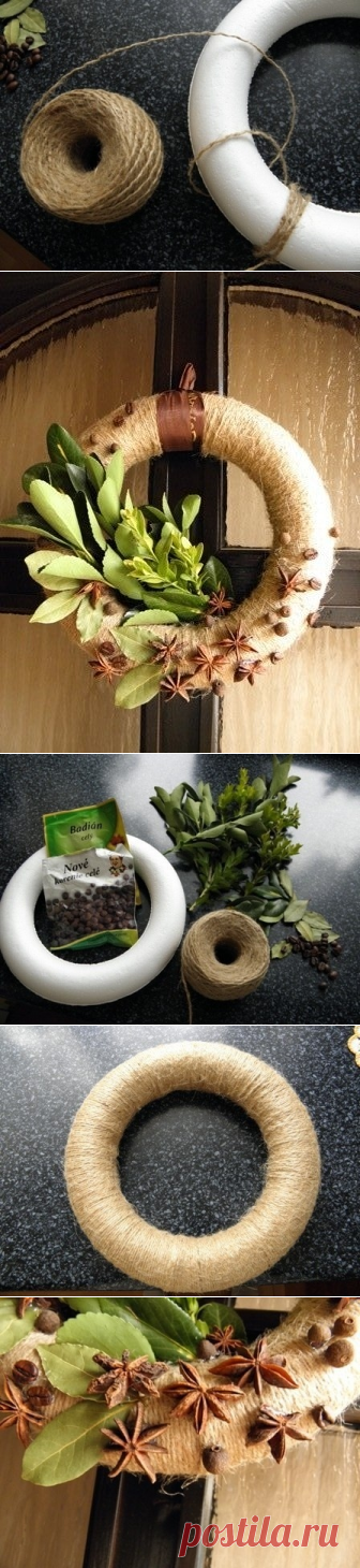 Венок из пряных трав и специй на кухню — Сделай сам, идеи для творчества - DIY Ideas