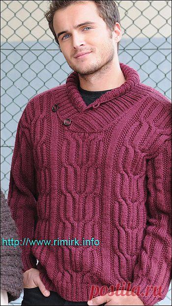 Бордовый пуловер .