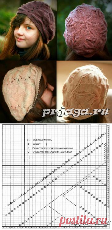 Берет спицами «Aira»