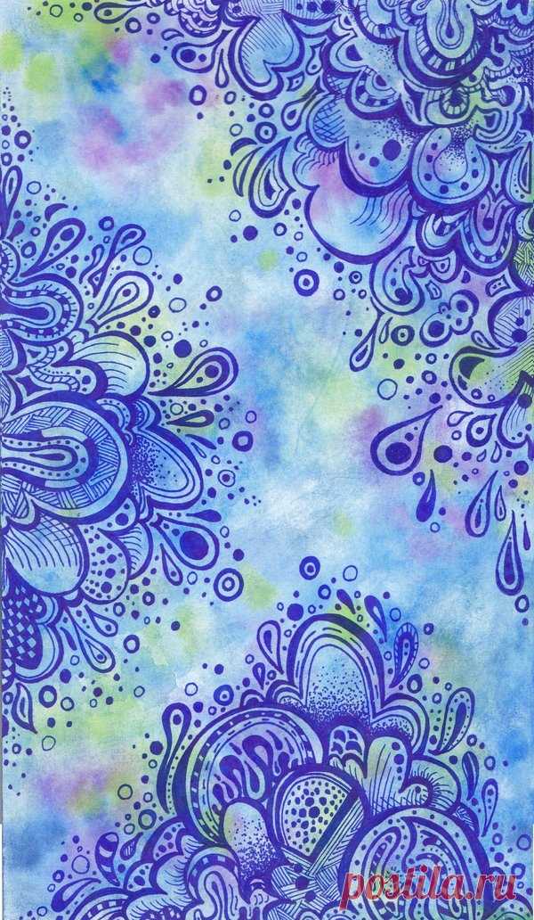 Zentangle on watercolor paper. Unable to locate...