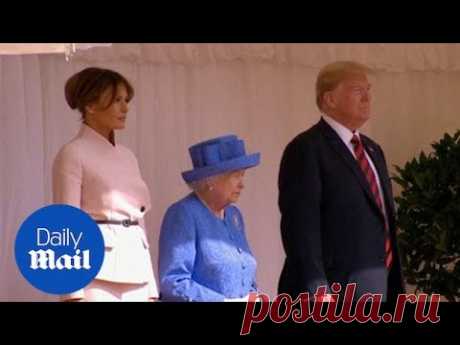 President Trump and First Lady are greeted by the Queen - Daily Mail
