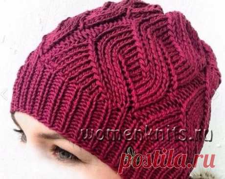 Очень красивый узор для вязания шапки спицами
Описание: https://womanknits.ru/vyazanie-dlya-zhenshchin/shapki-berety/ochen-krasivyj-uzor-dlya-vyazaniya-shapki-spicami
