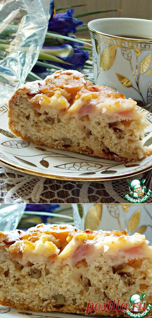 Постная шарлотка с яблоками - кулинарный рецепт