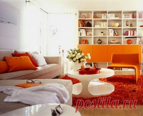 Оранжевый интерьер - позитив и энергия