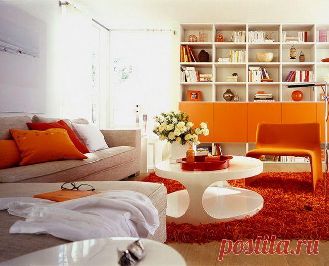 Оранжевый интерьер - позитив и энергия