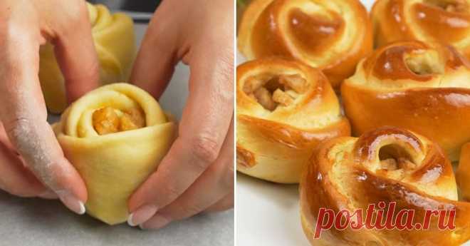 Булочки с яблоками из дрожжевого теста