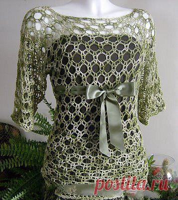 ВЯЗАНАЯ СЕТОЧКОЙ ТУНИКА..